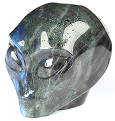 2.0" Labradorite Crystal Skull Companion Star Being Female Alien Reiki Healing Stone Statue