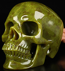 6.9" Lemon Stone Carved Crystal skull,Super Realistic, Crystal Healing