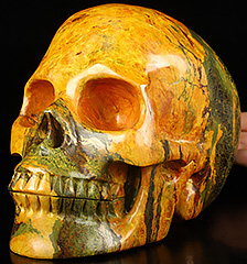 Lifesized 6.9" Orpiment Carved Crystal skull Realistic, Crystal Healing