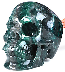 48.6LB Titan 11.9" Fluorite Carved Crystal skull,Super Realistic, Crystal Healing