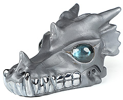 5.3" Tera-hertz Carved Crystal Dragon Skull & Labradorite Eyes, Crystal Healing