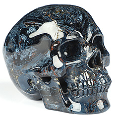 Gemstone 2.9" Blue Pietersite Carved Crystal Skull,Super Realistic, Crystal Healing
