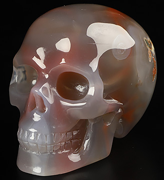 Gemstone 2.0" Mozambique Agate Hand Carved Crystal Skull, Realistic, Crystal Healing
