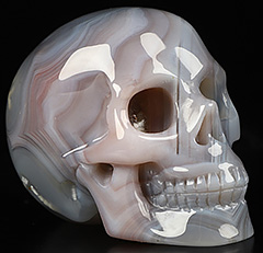 2.0" Mozambique Agate Carved Crystal skull,Realistic, Crystal Healing