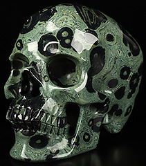 5.1" Kambaba Jasper Carved Crystal Skull,Super Realistic, Crystal Healing