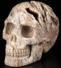 2.0" Red Giraffe Jasper Carved Crystal Skull,Realistic, Crystal Healing