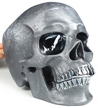 Lifesized 7.9" Frosted Tera-hertz Carved Crystal Skull,Super Realistic, Crystal Healing