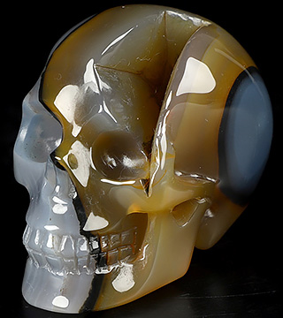 2.0" Premium Brazilian Agate Carved Crystal Skull,Realistic, Crystal Healing