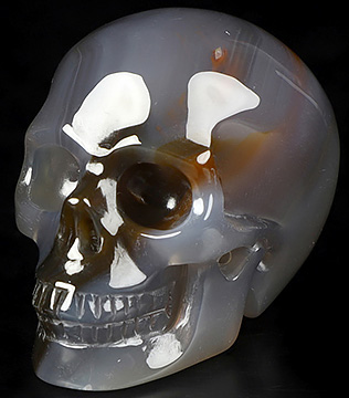 2.0" Premium Brazilian Agate Carved Crystal Skull,Realistic, Crystal Healing