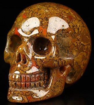1.2" Empire Red Agate Carved Crystal skull,Realistic, Crystal Healing