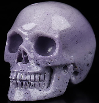 1.1" Royal Dumortierite Carved Crystal Skull,Realistic, Crystal Healing