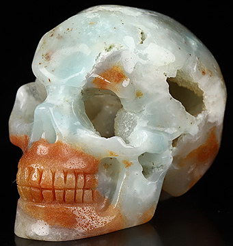 2.0" Chinese Amazonite Carved Crystal Skull,Realistic, Crystal Healing
