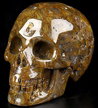 2.0" Coffee Opal Carved Crystal Skull,Realistic, Crystal Healing