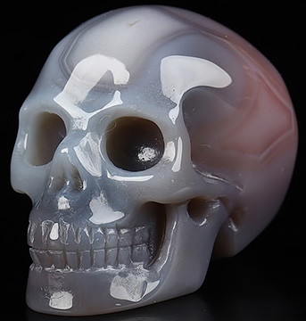 1.5" Mozambique Agate Carved Crystal Skull,Realistic, Crystal Healing