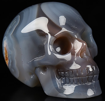 1.5" Mozambique Agate Carved Crystal Skull,Realistic, Crystal Healing