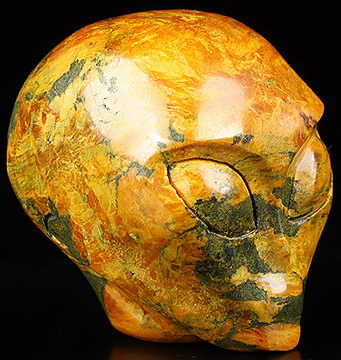 2.0" Orpiment Crystal Skull Companion Star Being Female Alien Reiki Healing Stone Statue
