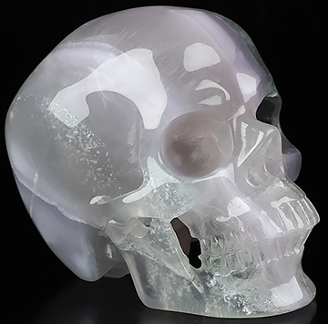 5.1" Fluorite Carved Crystal Skull,Super Realistic, Crystal Healing