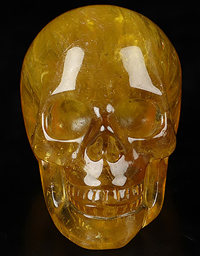 2.0" Orange Fluorite Carved Crystal Skull,Realistic, Crystal Healing
