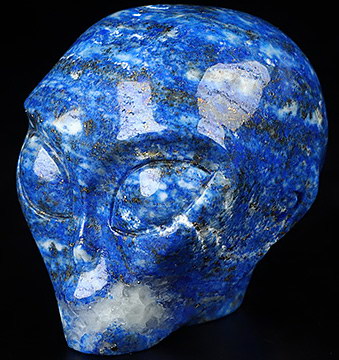 1.8" Lapis Lazuli Crystal Skull Companion Star Being Female Alien Reiki Healing Stone Statue