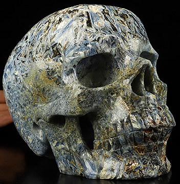 7.2" Kyanite Carved Crystal Skull,Super Realistic, Crystal Healing