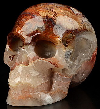 Gemstone 2.0" Red Crazy Lace Agate Carved Crystal Skull,Realistic, Crystal Healing