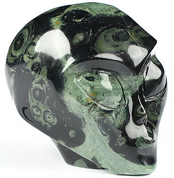 1.8" Kambaba Jasper Crystal Skull Companion Star Being Female Alien Reiki Healing Stone Statue