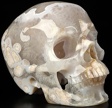 5.2" Sakura Agate Carved Crystal Skull,Super Realistic, Crystal Healing