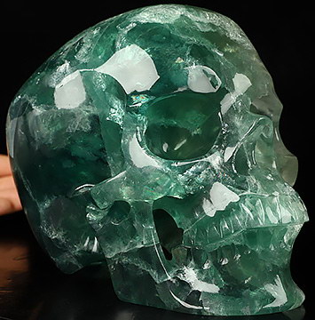Lifesized 6.9" Fluorite Carved Crystal Skull,Super Realistic, Crystal Healing