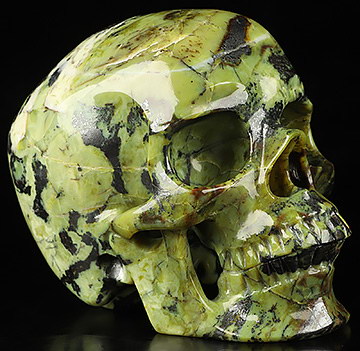 5.1" Hiso Jasper Hand Carved Crystal Skull, Super Realistic, Crystal Healing