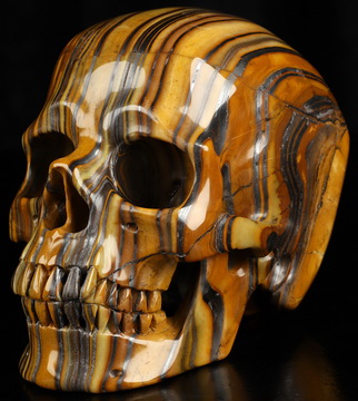 5.3" New Zebra Jasper Hand Carved Crystal Skull, Realistic, Crystal Healing