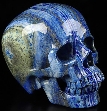Gemstone 5.1" Lapis Lazuli Hand Carved Crystal Skull, Super Realistic, Crystal Healing