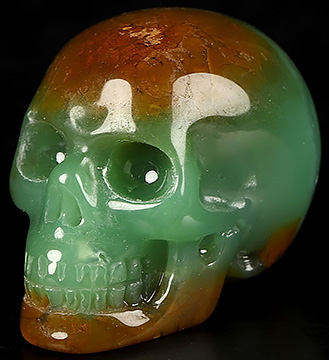 1.2" Chrysoprase Hand Carved Crystal Skull, Realistic, Crystal Healing
