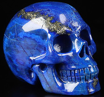 Gemstone 2.0" Lapis Lazuli Hand Carved Crystal Skull, Realistic, Crystal Healing