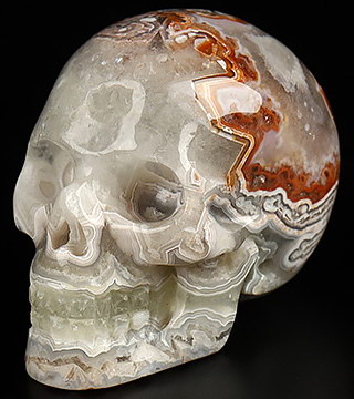Gemstone 1.1" Red Crazy Lace Agate Hand Carved Crystal Skull, Realistic, Crystal Healing