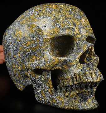 Lifesized 6.9" Blue Ocean Agate Carved Crystal Skull,Super Realistic, Crystal Healing