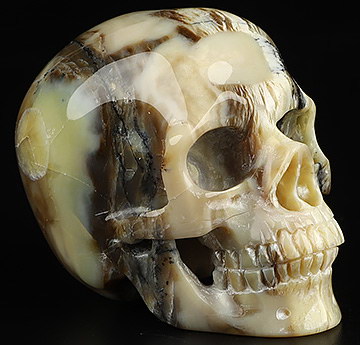 Gemstone 2.5" Cat's Eye Opal Carved Crystal Skull, Super Realistic