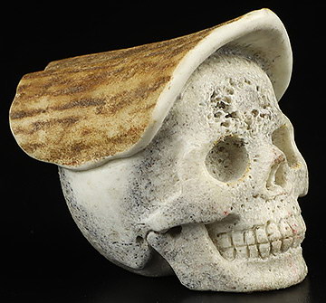 1.5" Antler Carved Crystal Skull, Crystal Healing