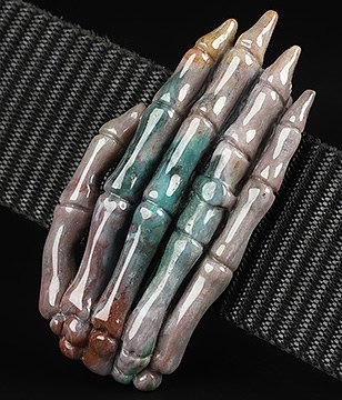 Indian Agate Carved Crystal Hand Bones Buckle