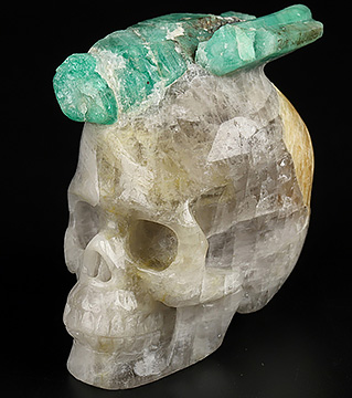Gemstone 1.8" Emerald Carved Crystal Skull