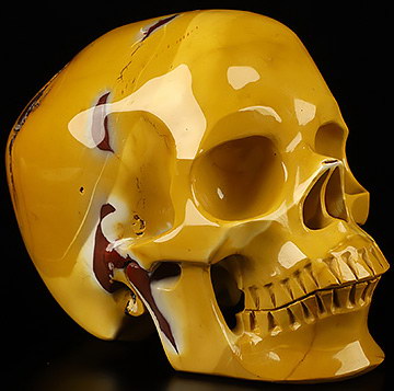 5.1" Mookaite Jasper Hand Carved Crystal Skull, Super Realistic, Crystal Healing