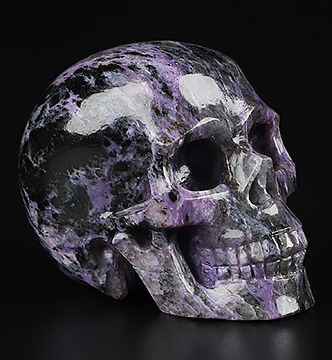 Gemstone 2.0" Russian Charoite Hand Carved Crystal Skull, Realistic, Crystal Healing