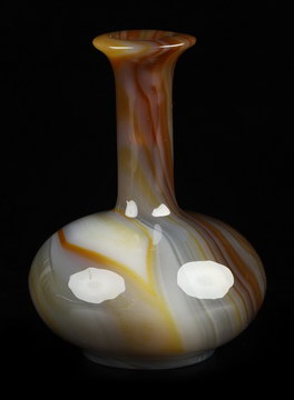 2.8" Premium Brazilian Agate Hand Carved Crystal Vase Sculpture, Crystal Healing