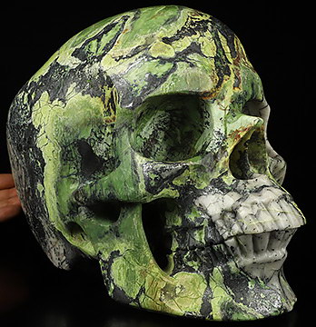 Titan 9.8" Hiso Jasper Hand Carved Crystal Skull, Crystal Healing
