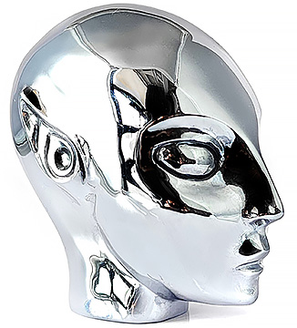 4.2" Tera-hertz Hand Carved Fairy Elf Alien Crystal Skull Companion Sculpture, Crystal Healing