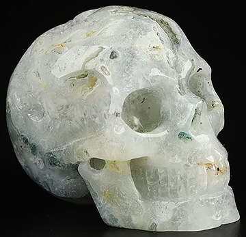 2.0" Green Moss Agate Hand Carved Crystal Skull, Realistic, Crystal Healing