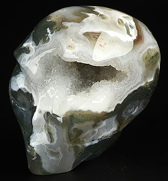 2.0" Green Moss Agate Hand Carved Crystal Skull, Realistic, Crystal Healing