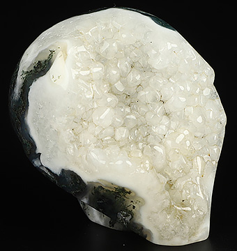 2.0" Green Moss Agate Hand Carved Crystal Skull, Realistic, Crystal Healing