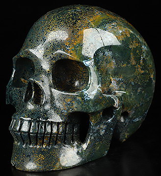4.5" Ocean Jasper Hand Carved Crystal Skull, Realistic, Crystal Healing