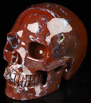 4.1" Indian Agate Hand Carved Crystal Skull, Realistic, Crystal Healing