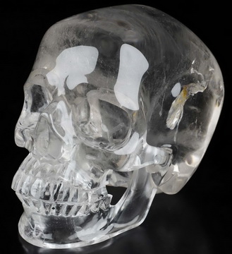 Super Realistic! Clear 5.7" Quartz Rock Crystal Hand Carved Crystal Skull, Crystal Healing